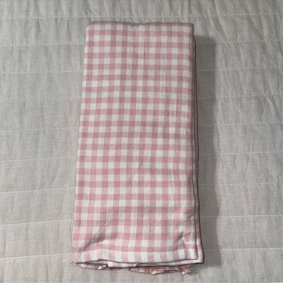 SHABBY CHIC White Pink Gingham Ivory Multi Quilted Pumpkin Ruffle Tea Towel Set - Picture 2 of 10
